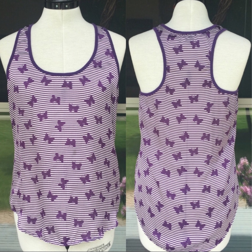 Lily White Butterfly Satin Tank Top ⭐️